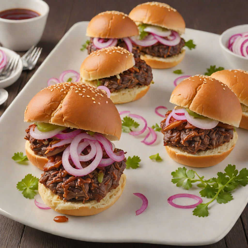 Grilled BBQ Brisket Sliders with Pickled Onions