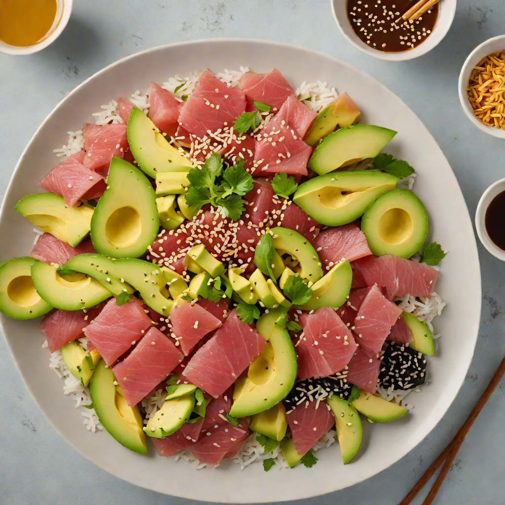 Sushi-Style Tuna Poke Bowl with Avocado and Sesame