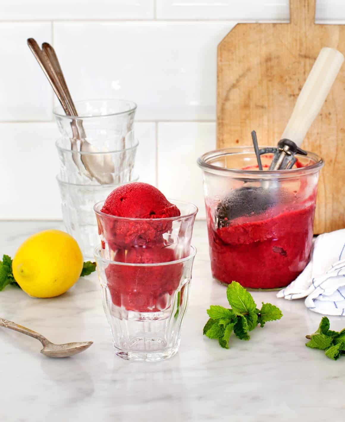 Fresh Citrus Sorbet with Mint