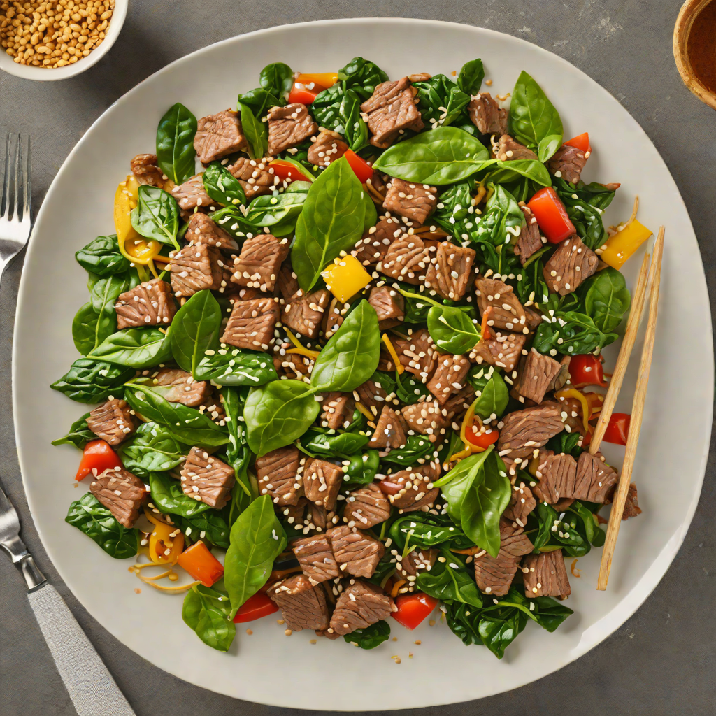 Beef and Spinach Stir-Fry with Ginger and Sesame