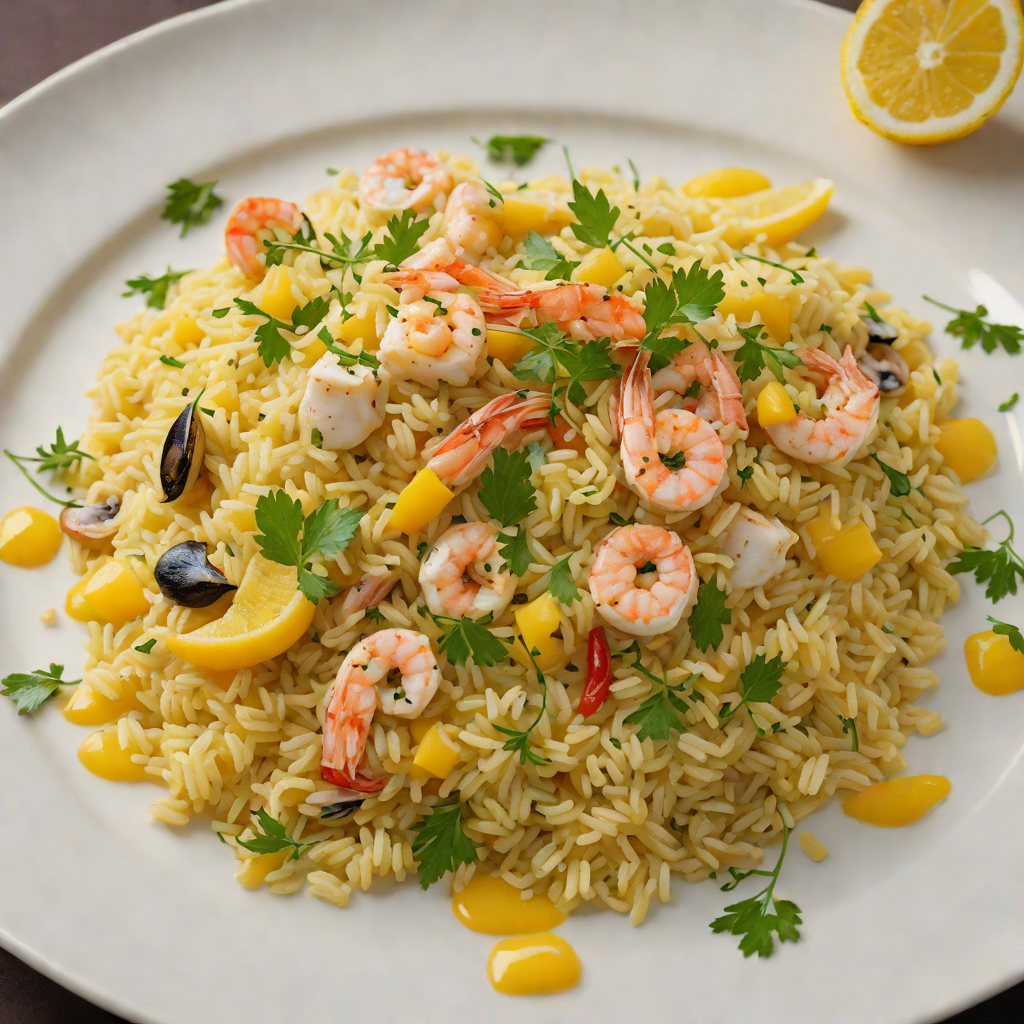 Saffron-Infused Seafood Risotto with Lemon Zest