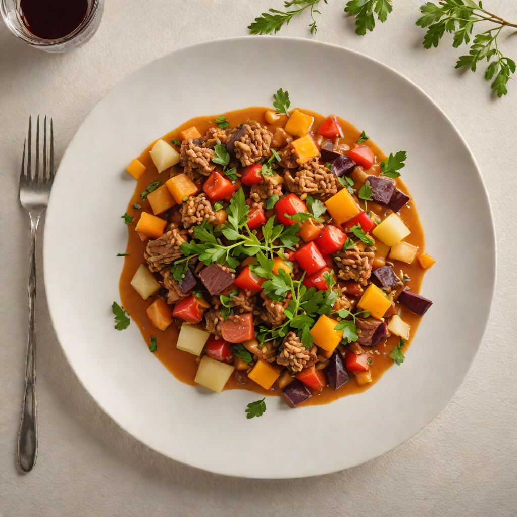 Slow-Cooked Emu Ragout with Quandong and Root Vegetables