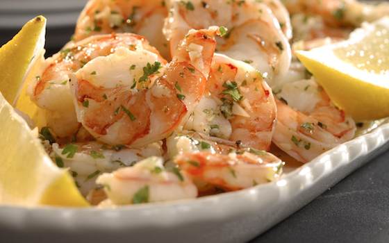 Lemon-Aperol Marinated Shrimp with Herbs