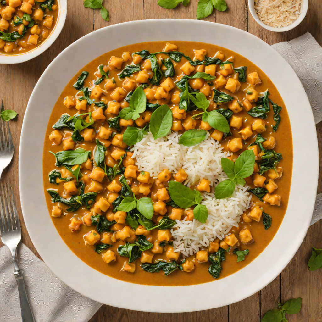 Indian-Inspired Chickpea and Spinach Curry with Coconut Milk