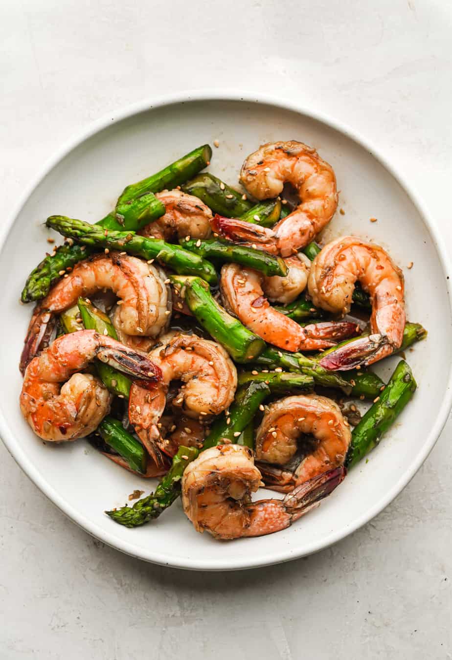 Shrimp Stir-Fry with Asparagus and Lemon Soy Glaze