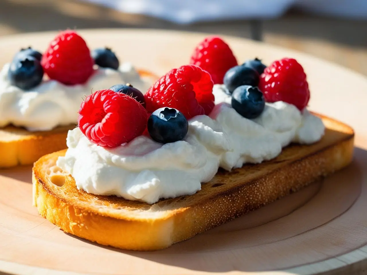 Ricotta and Honey Breakfast Toast with Fresh Berries