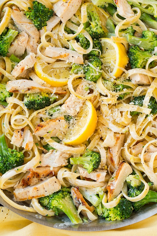 Lemony Broccoli and Fettuccine Pasta