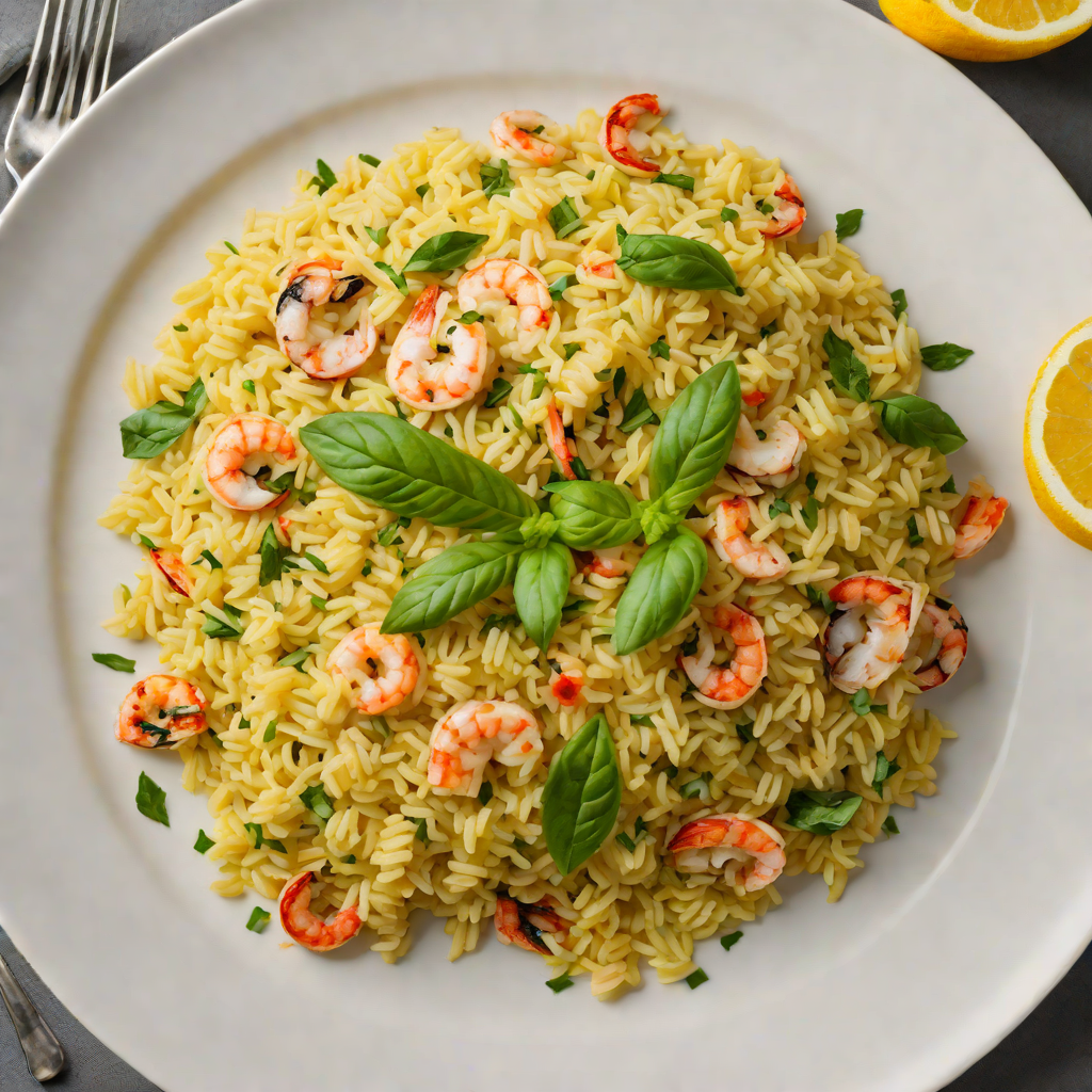 Saffron-Infused Seafood Risotto with Lemon and Basil