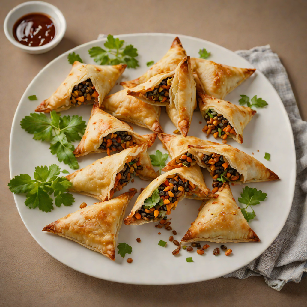 Pan-Fried Sambusa with Lentil and Spiced Vegetable Filling