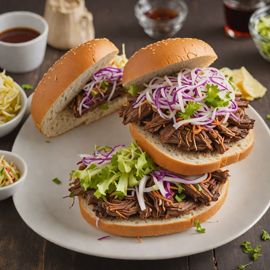 Smoked Brisket-Stuffed BBQ Sandwich with Tangy Slaw