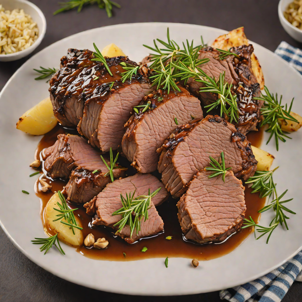 Hickory-Smoked Lamb Shoulder with Garlic and Rosemary