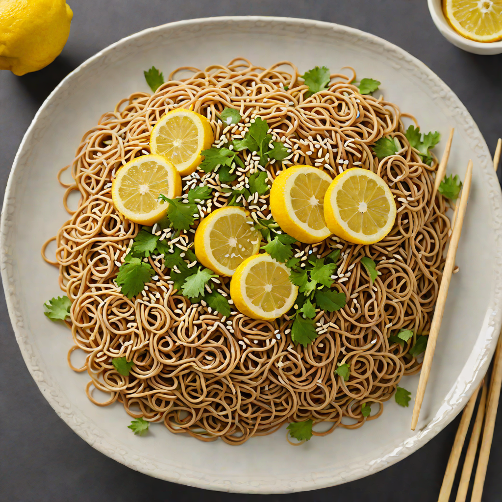 Lemon-Garlic Soba Noodles with Sesame and Scallions