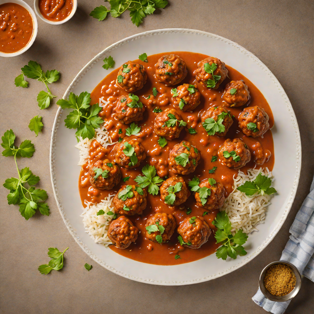 Indian-Spiced Lamb Meatballs with Tomato Curry Sauce