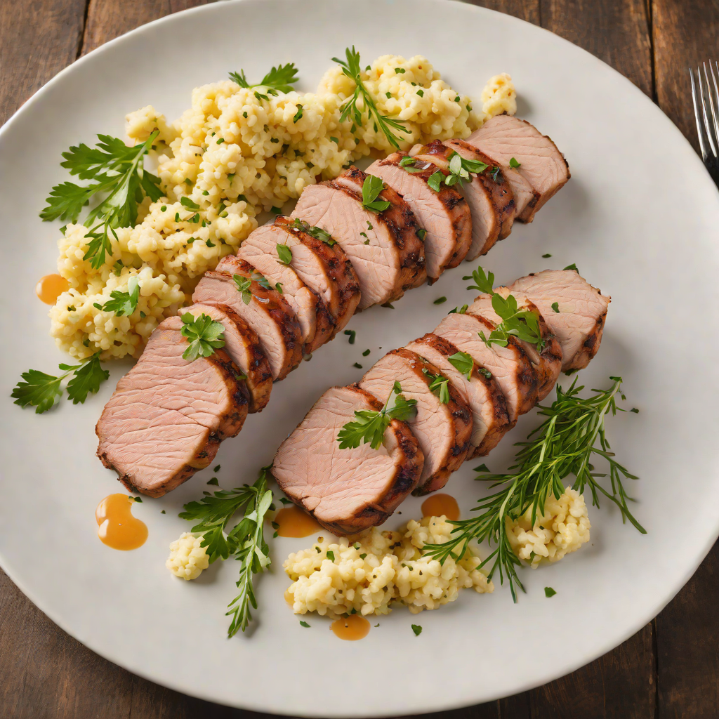 Roasted Herb-Crusted Pork Tenderloin with Cauliflower Mash