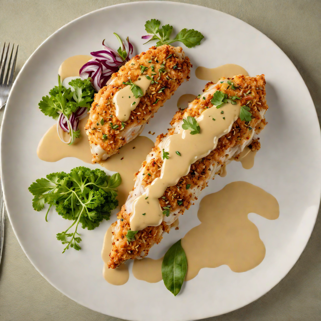 Macadamia-Crusted Chicken with Wattleseed Mustard Sauce