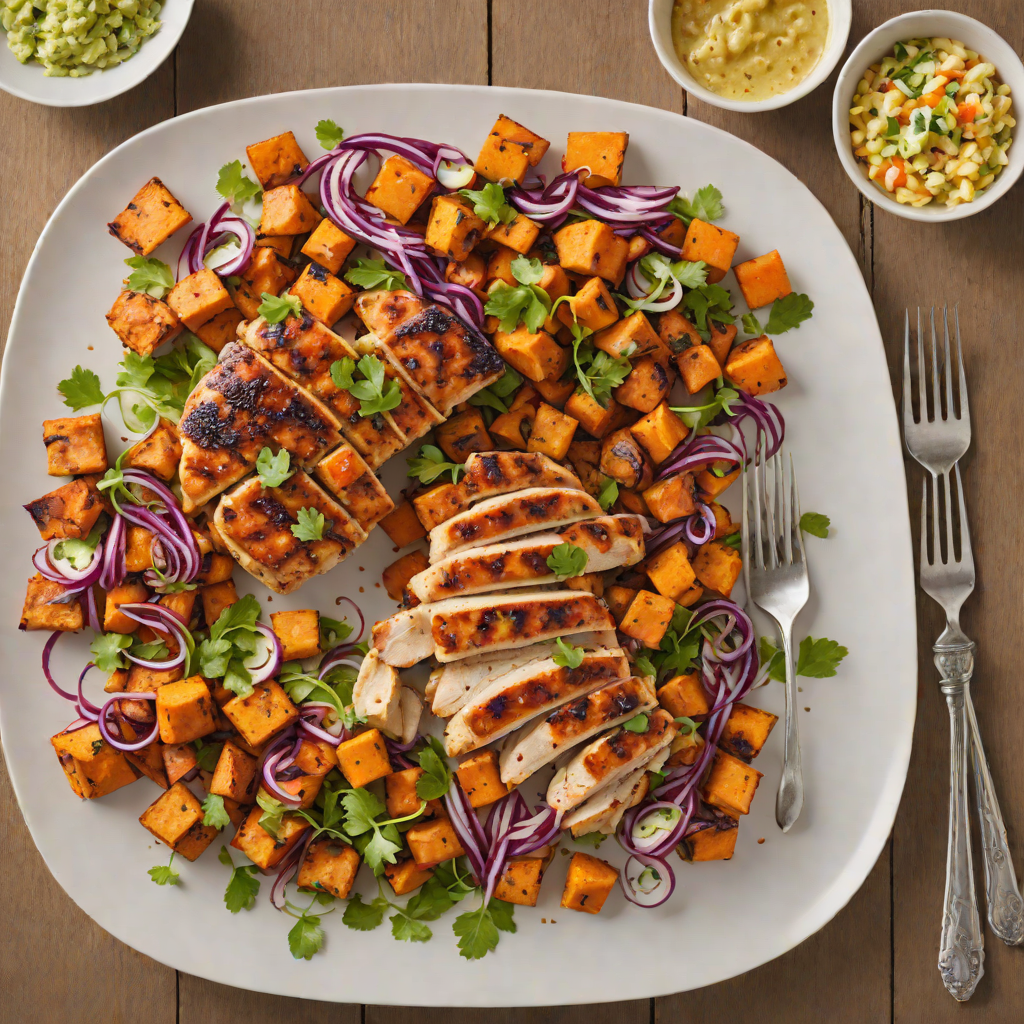 Grilled Cajun-Spiced Chicken with Roasted Sweet Potato Salad