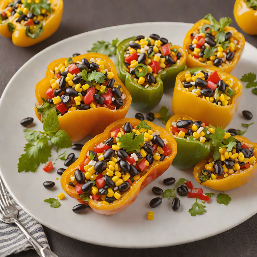 Vegetarian Mexican-Style Stuffed Bell Peppers with Black Beans and Corn