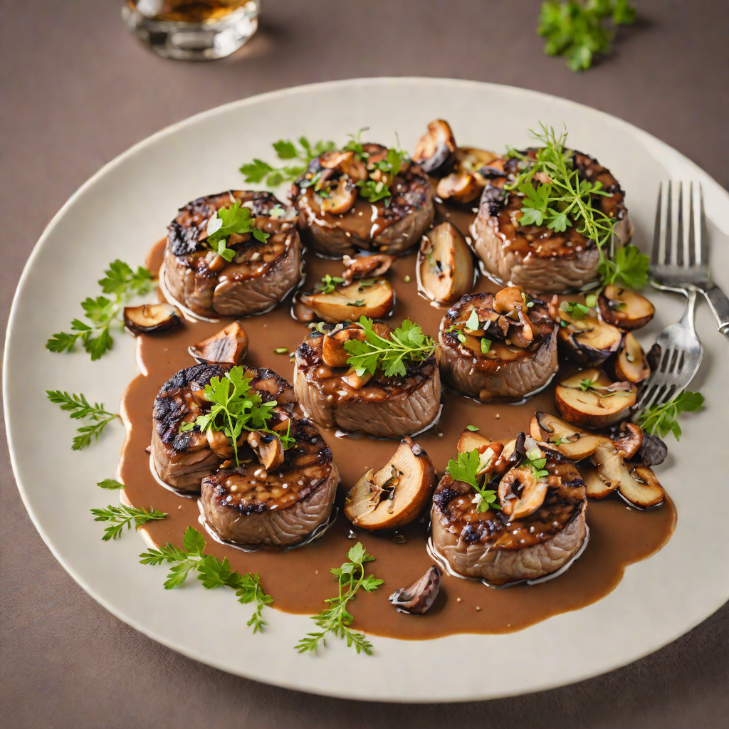 Pan-Seared Elk Medallions with Forest Mushroom Sauce