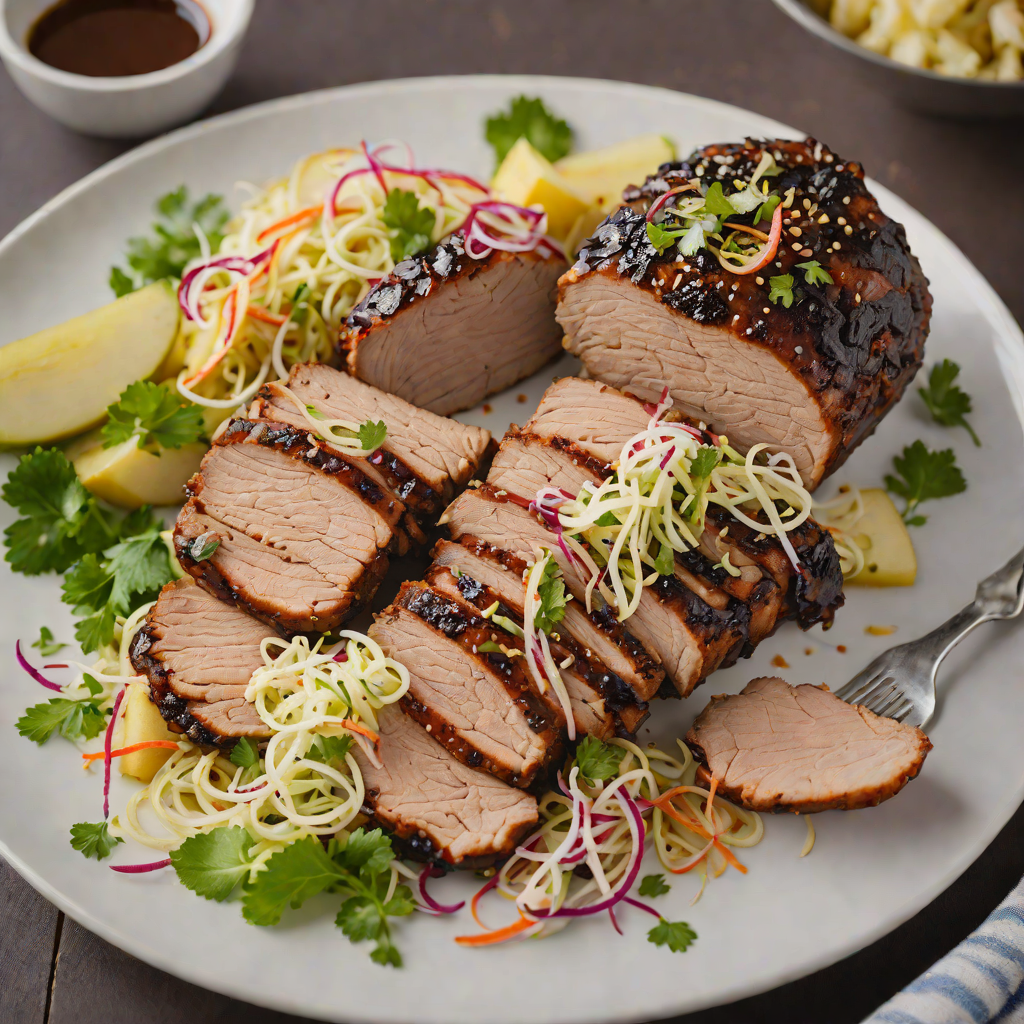 Smoked Maple-Glazed Pork Shoulder with Apple Slaw