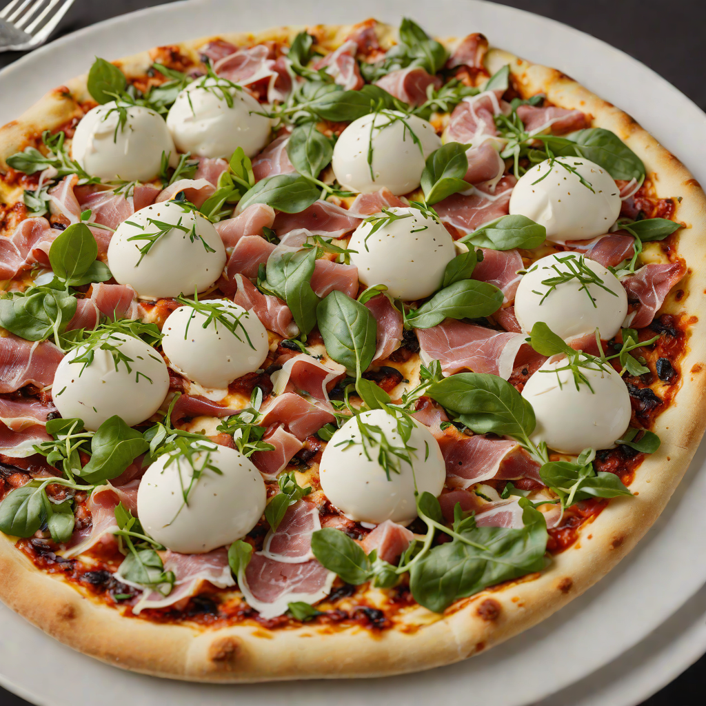 Wood-Fired Pizza with Burrata, Prosciutto, and Arugula