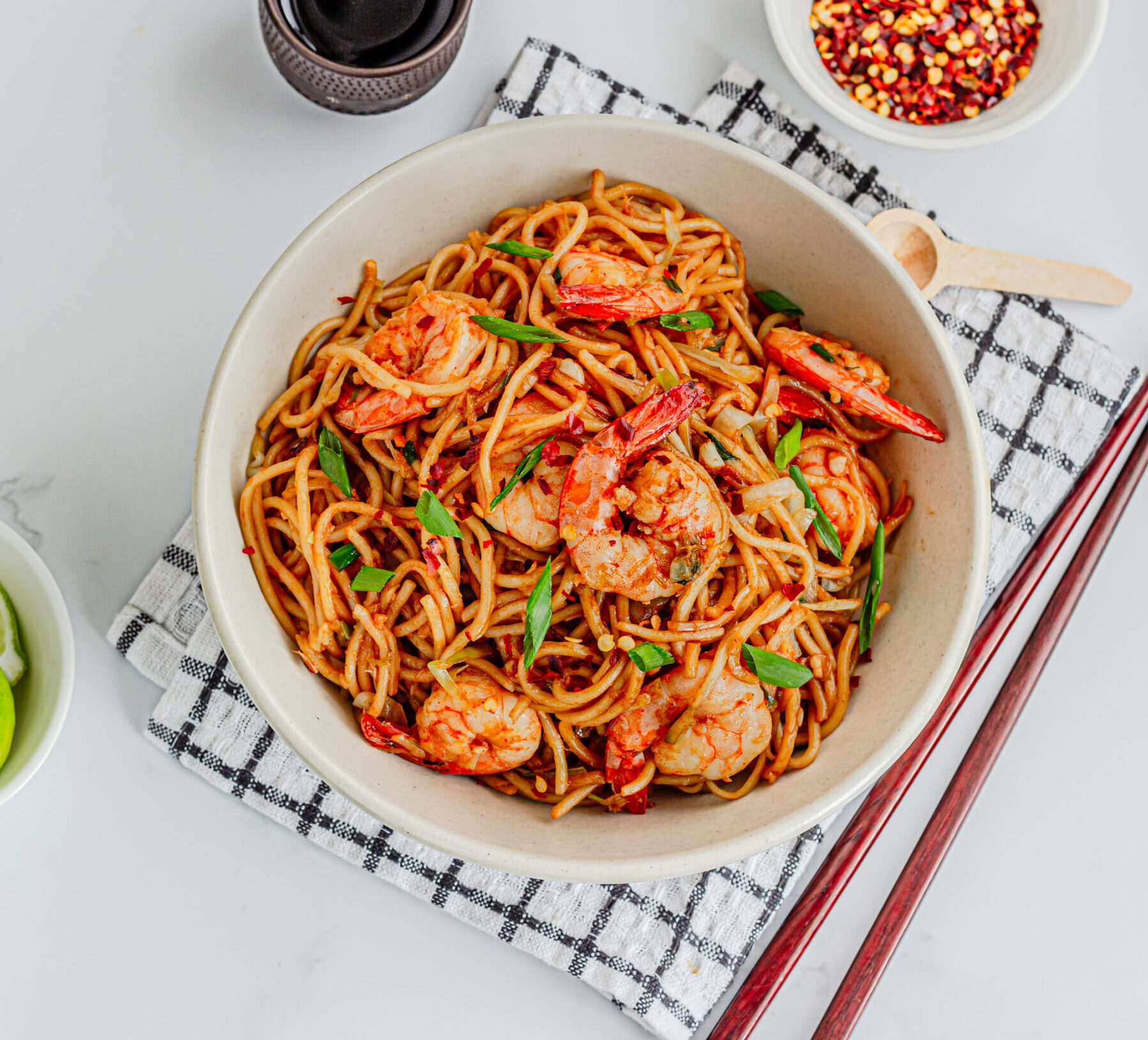 Stir-Fried Chili Garlic Shrimp with Scallions