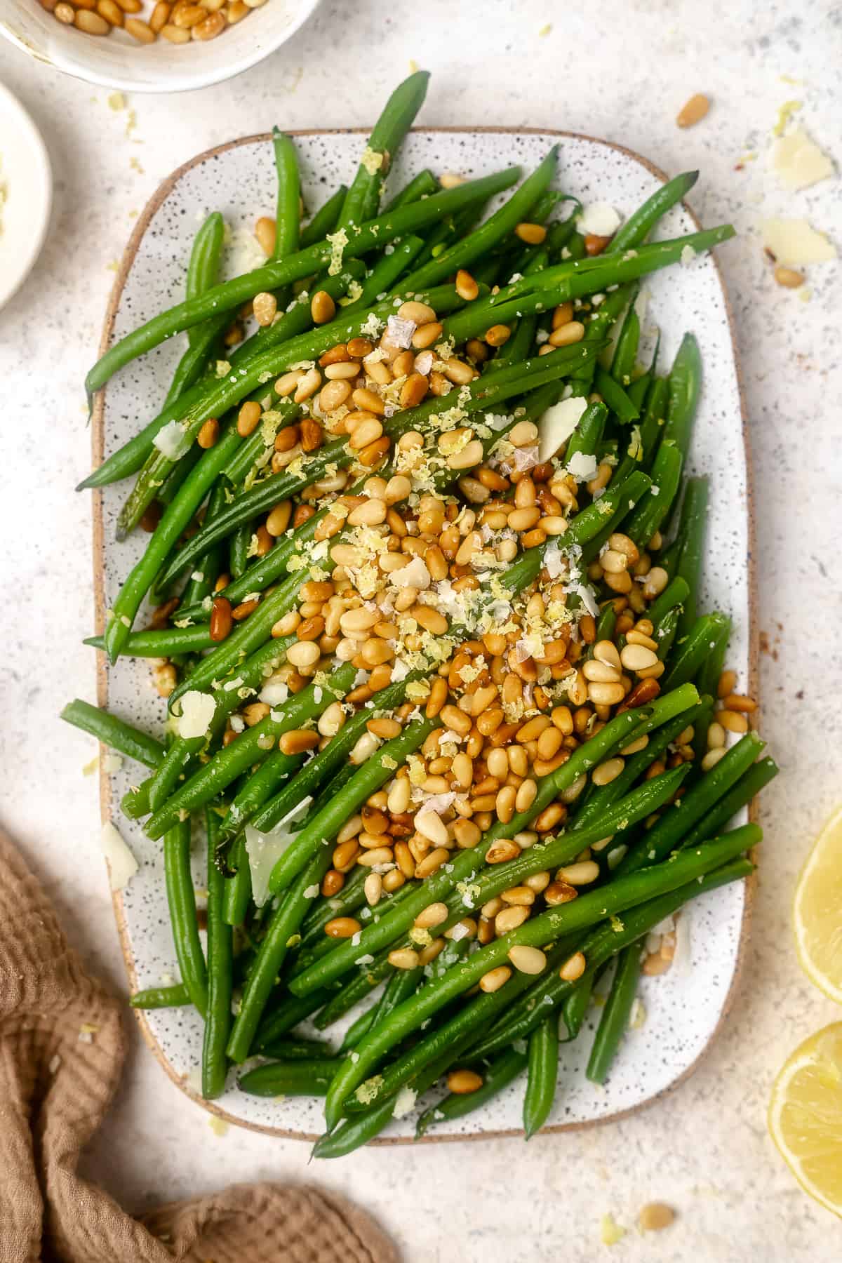 Sautéed Garlic Pine Nut Greens with Parmesan Finish