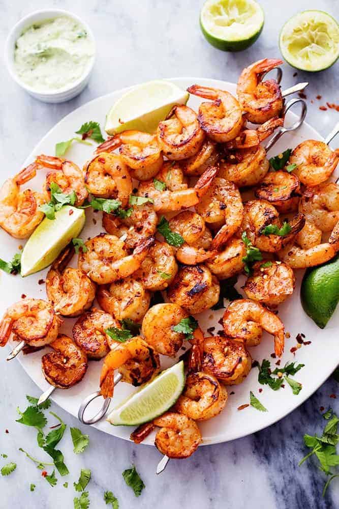 Citrus-Marinated Grilled Shrimp Skewers with Chili and Cilantro