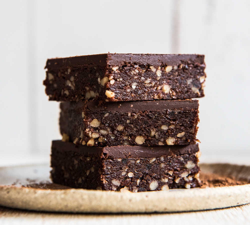 Half-Baked Chocolate Brownie Squares with Walnuts