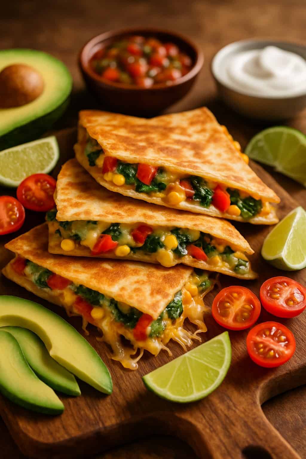 Cheesy Veggie-Stuffed Mini Quesadillas