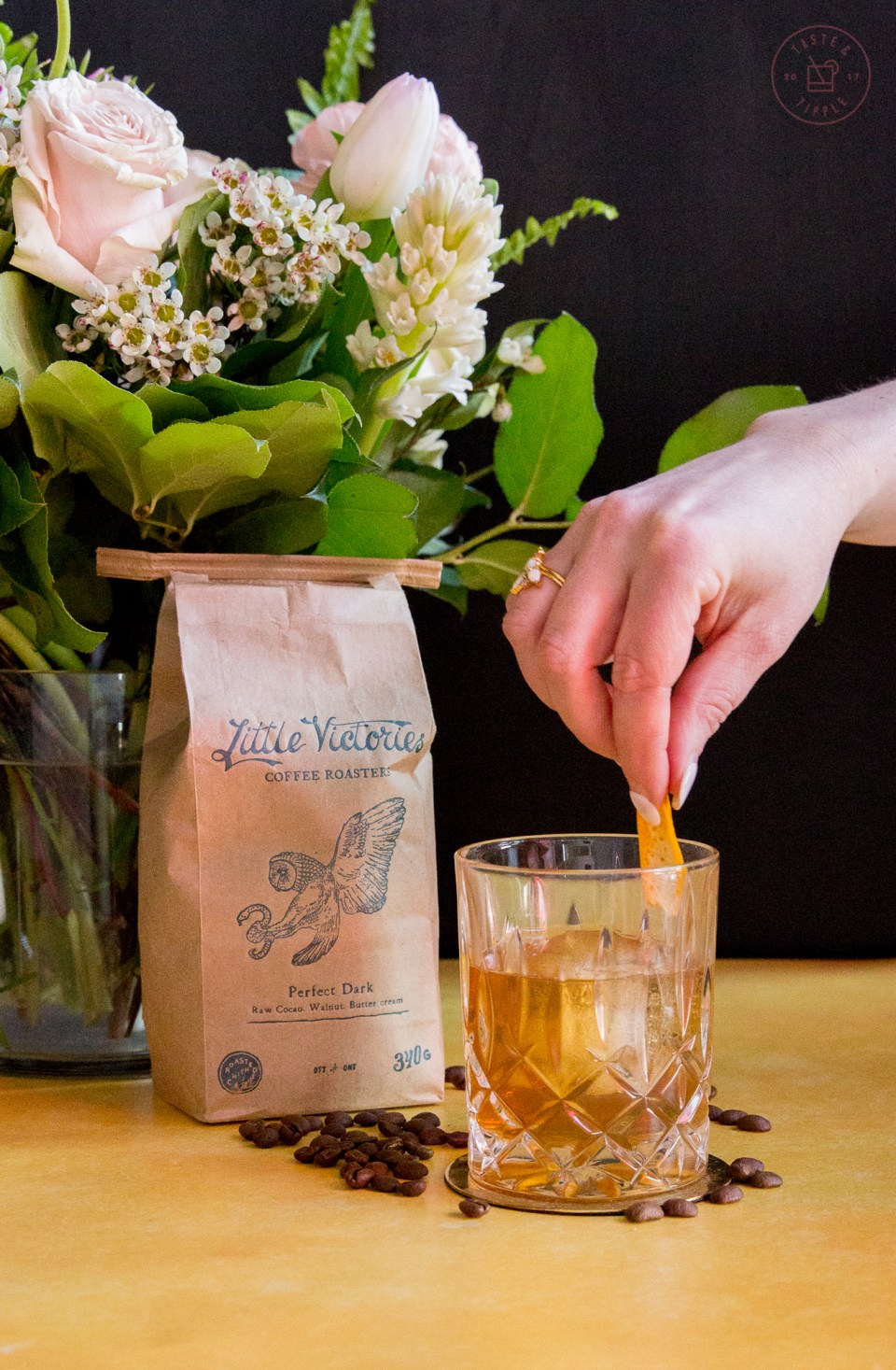 Stirred Coffee-Infused Bourbon Old Fashioned