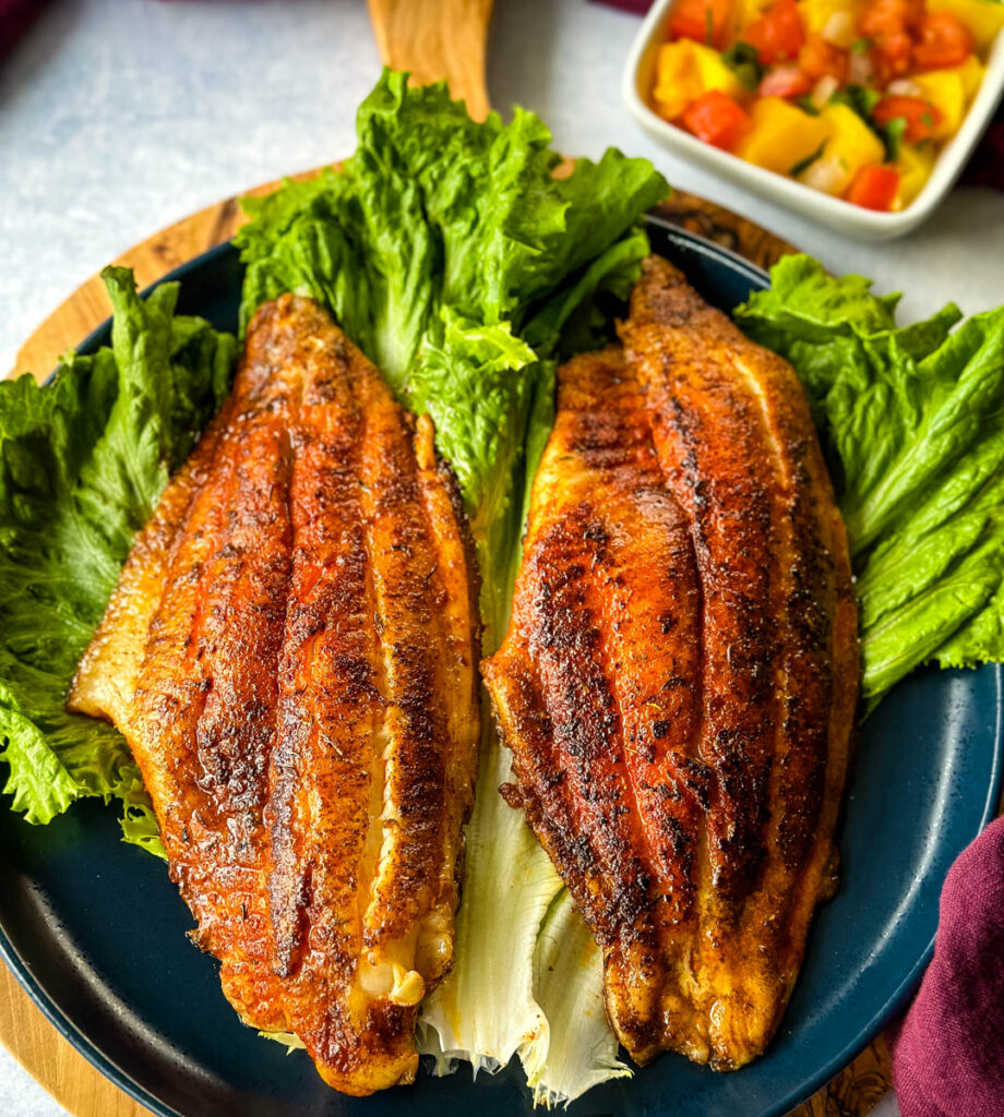 Sautéed Cajun-Spiced Catfish with Corn and Okra Ragout