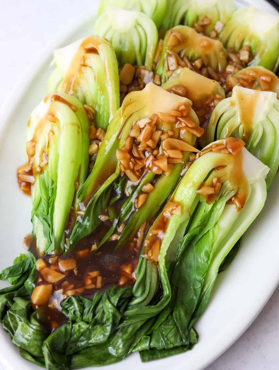 Sauteed Shanghai Bok Choy with Garlic and Oyster Sauce