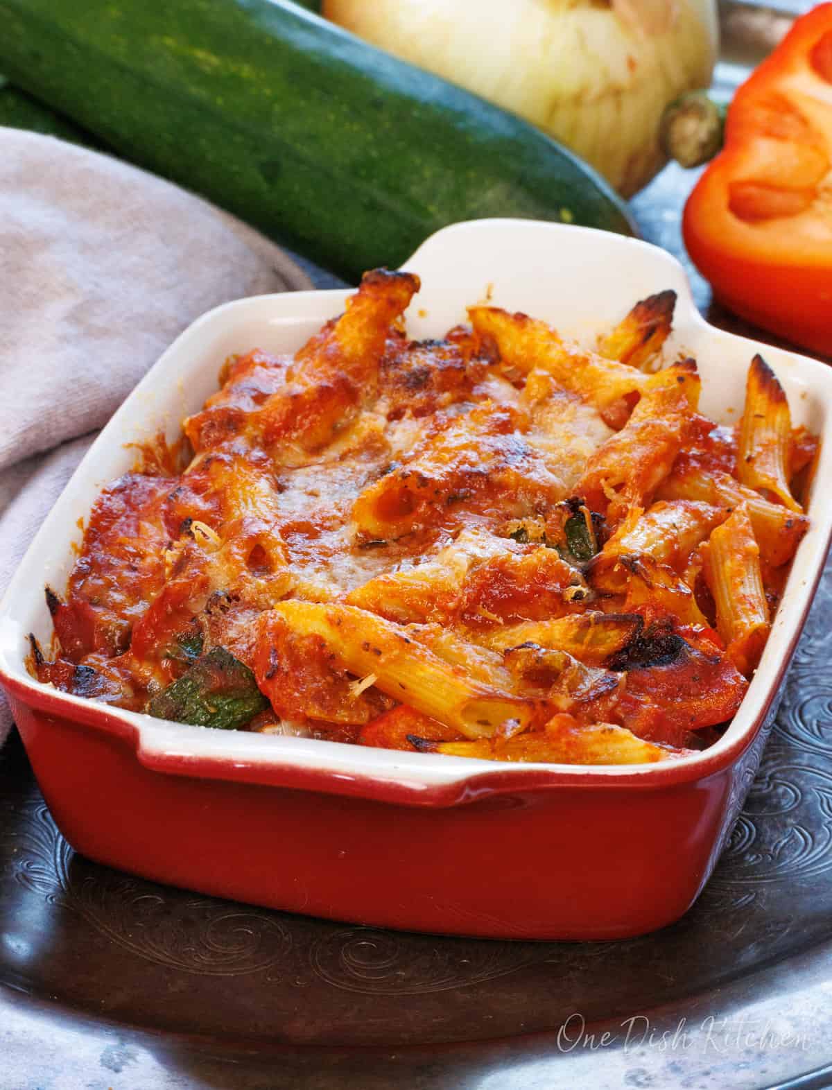 Italian Oven-Baked Penne with Roasted Tomatoes and Mozzarella