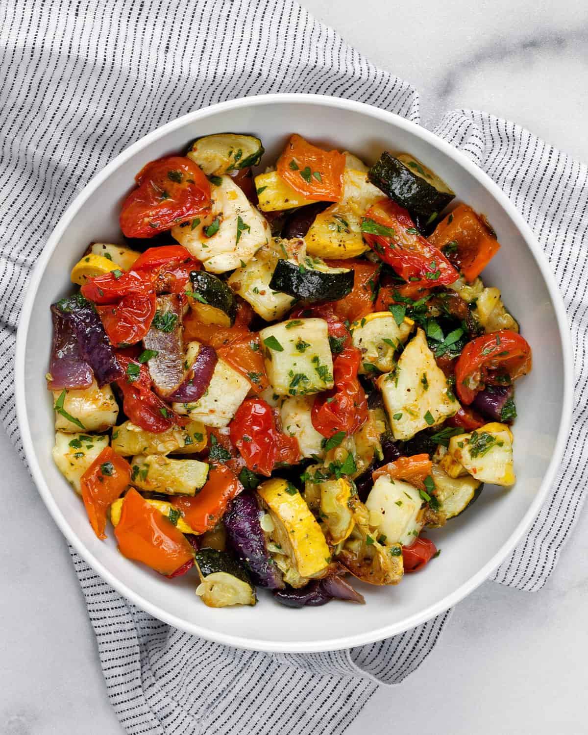 Sheet Pan Herb-Roasted Mediterranean Vegetables with Halloumi