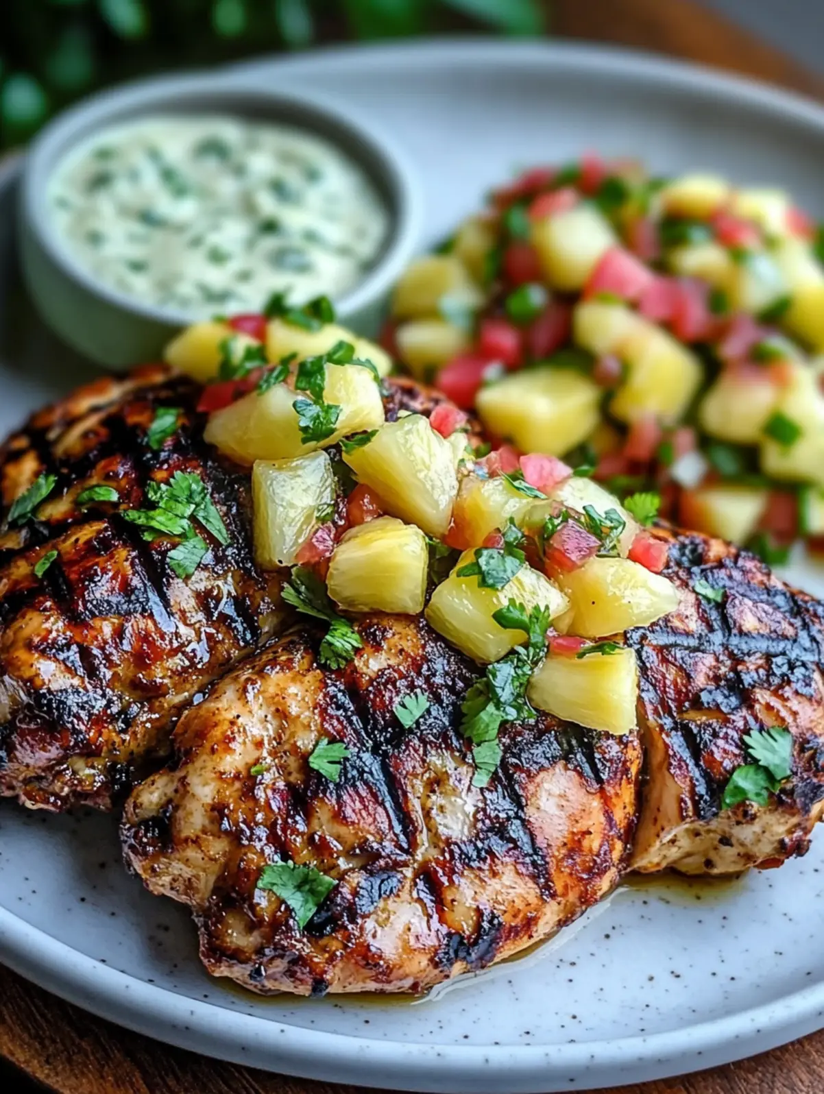 Pan-Seared Chicken with Roasted Caribbean Pineapple Salsa