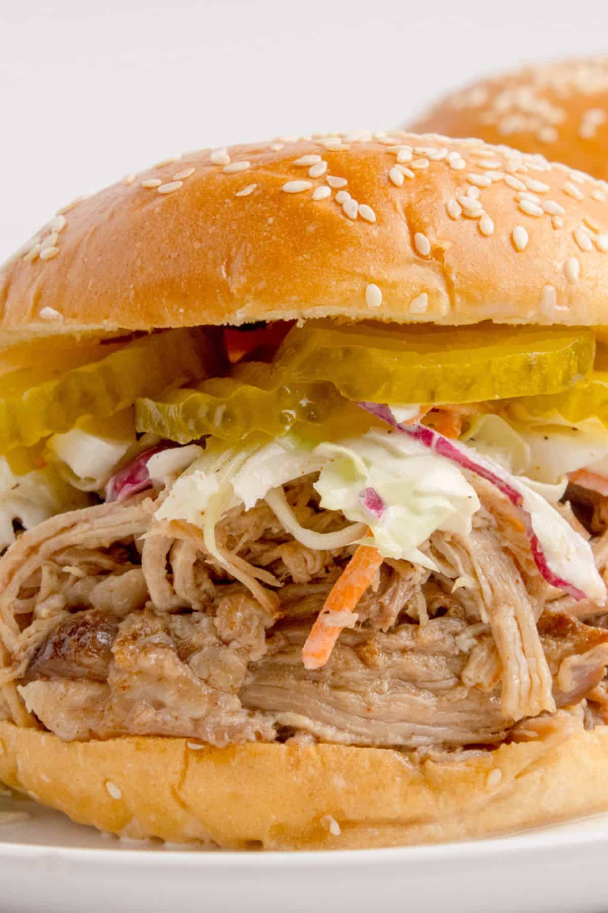Honey Barbecue Pulled Pork Sandwiches with Pickled Onions