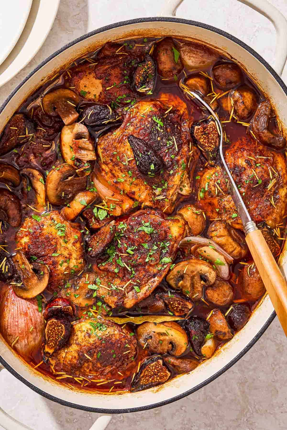 French Butter-Braised Chicken with Shallots and Thyme