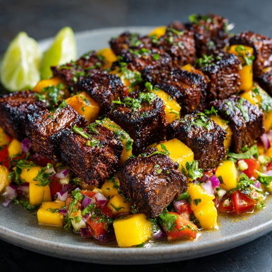 Sautéed Caribbean Jerk Pork with Mango Salsa