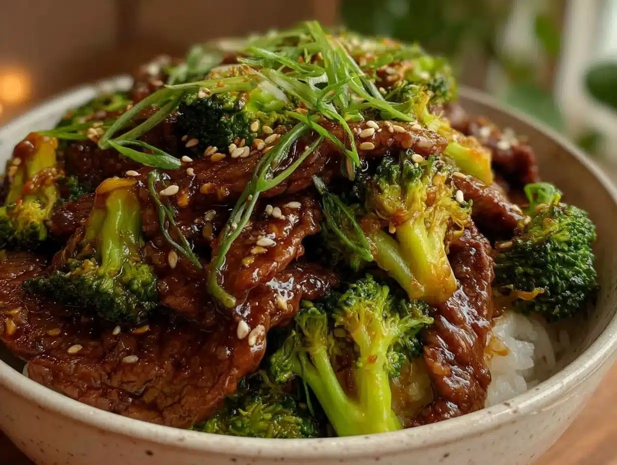 Stir-Fried Beef and Broccoli in Garlic-Ginger Sauce