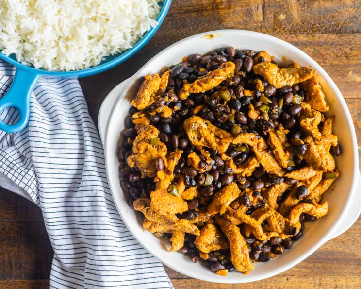 Pan-Seared Chicken with Puerto Rican Sofrito and Black Beans