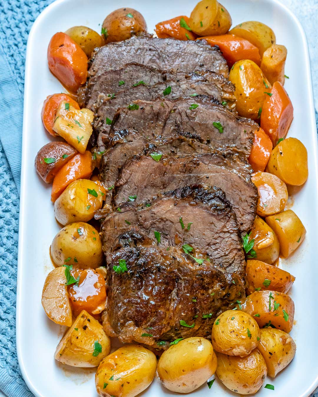 Slow-Cooked Pot Roast with Garlic Parmesan Brown Gravy