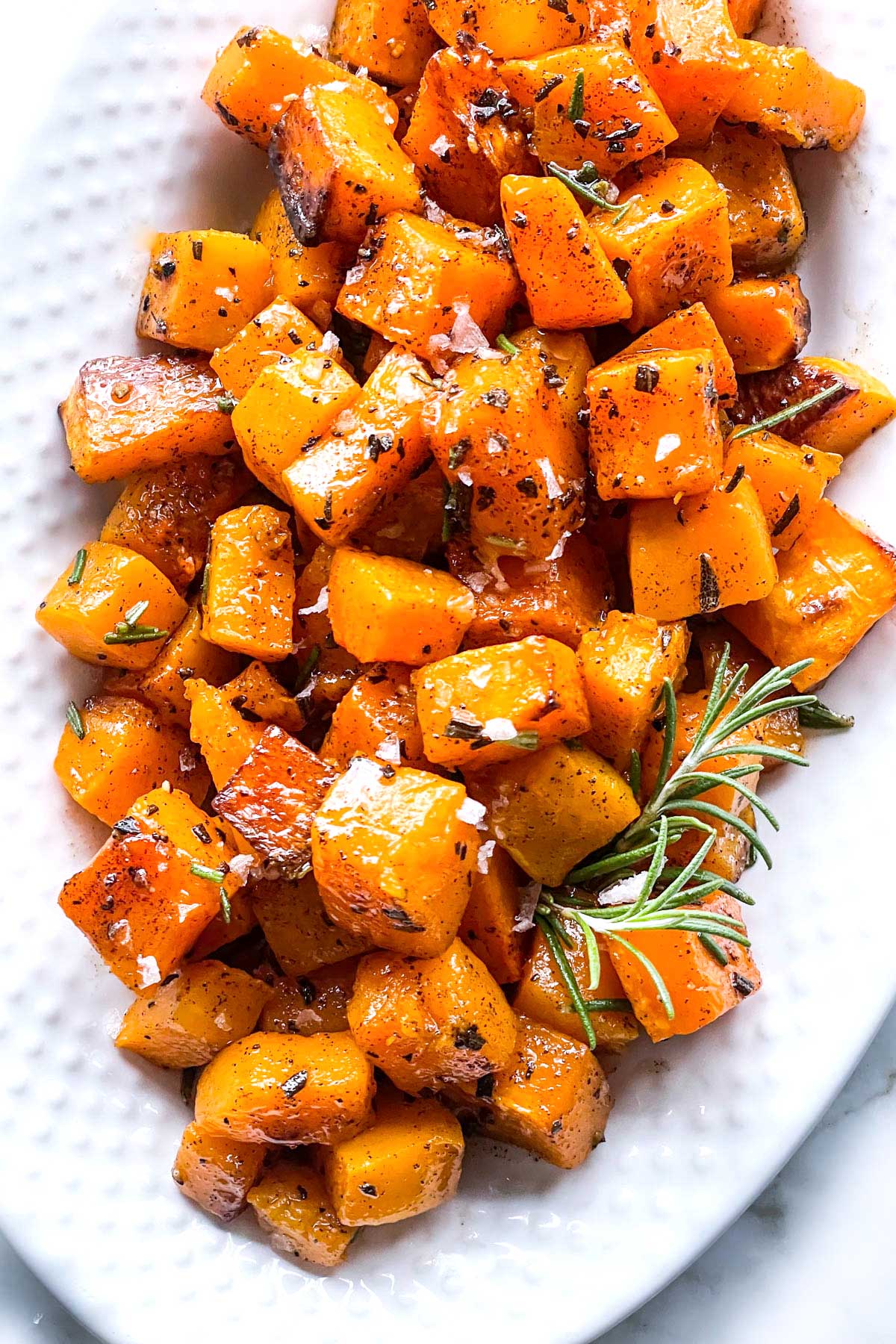 Oven-Roasted Butternut Squash and Black-Eyed Pea Salad with Spiced Maple Dressing