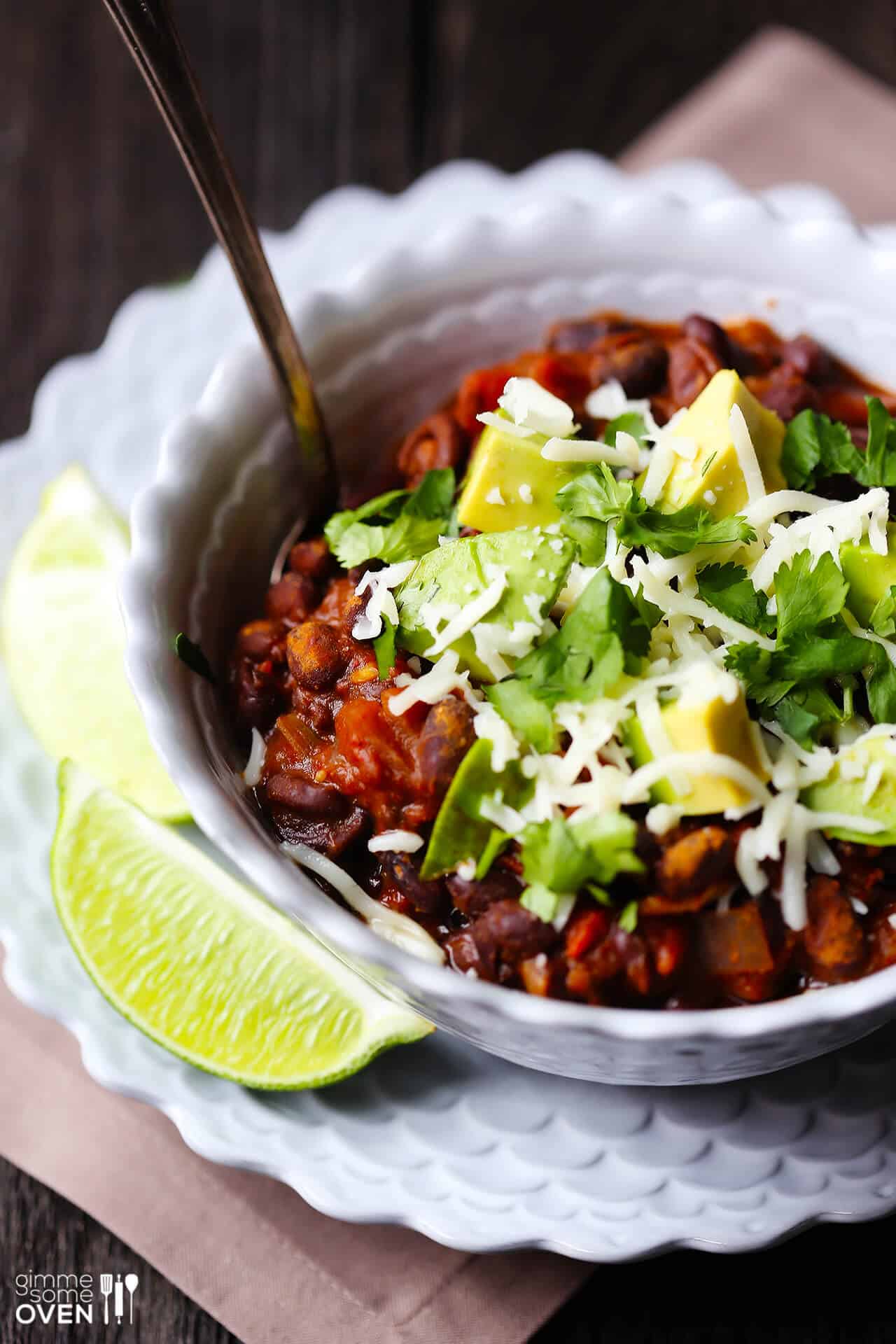 Stovetop Vegetarian Black Bean Chili with Smoky Chipotle