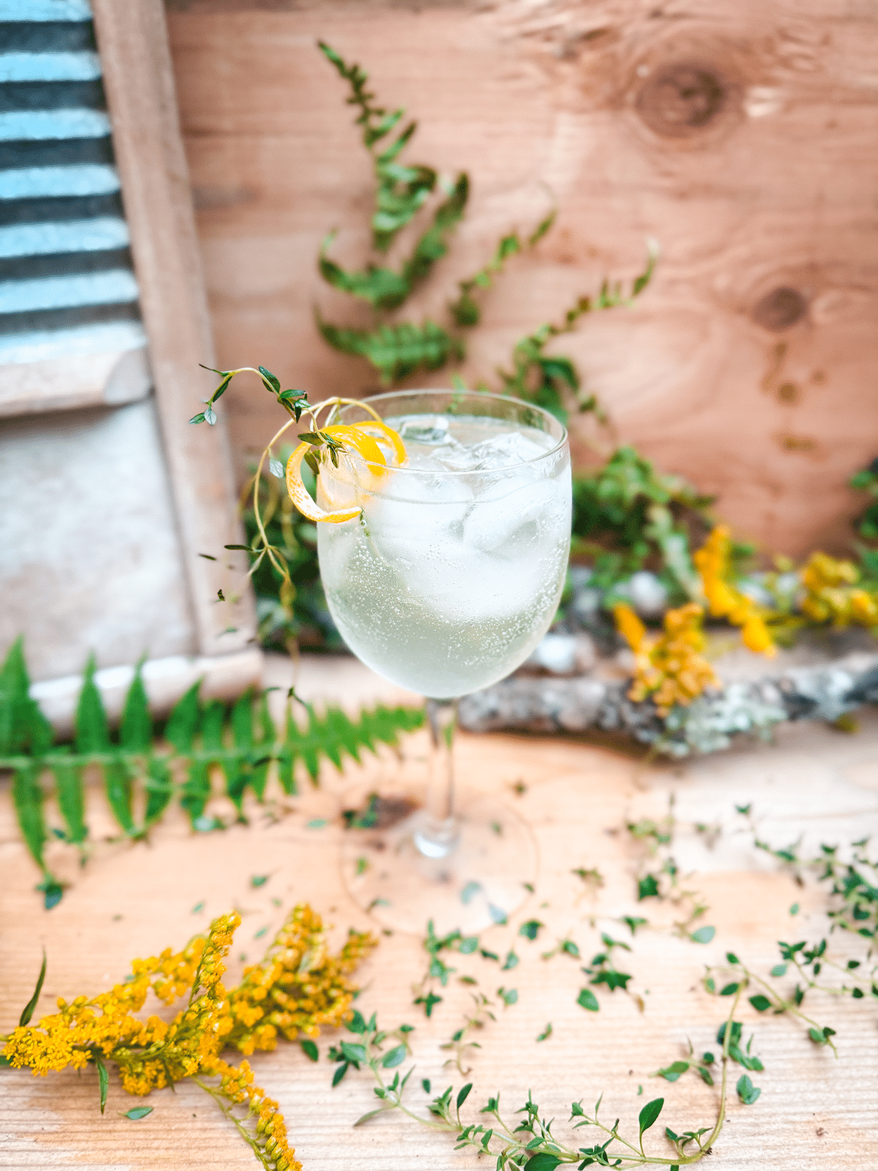 Herbal French 75 with Thyme
