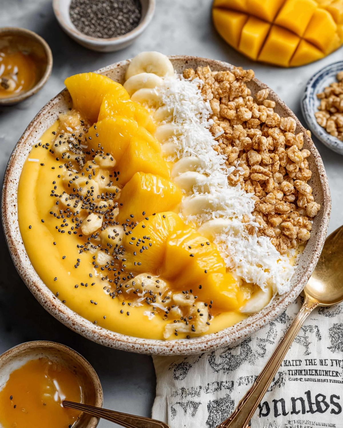 Mango-Pineapple Smoothie Bowl with Coconut Drizzle
