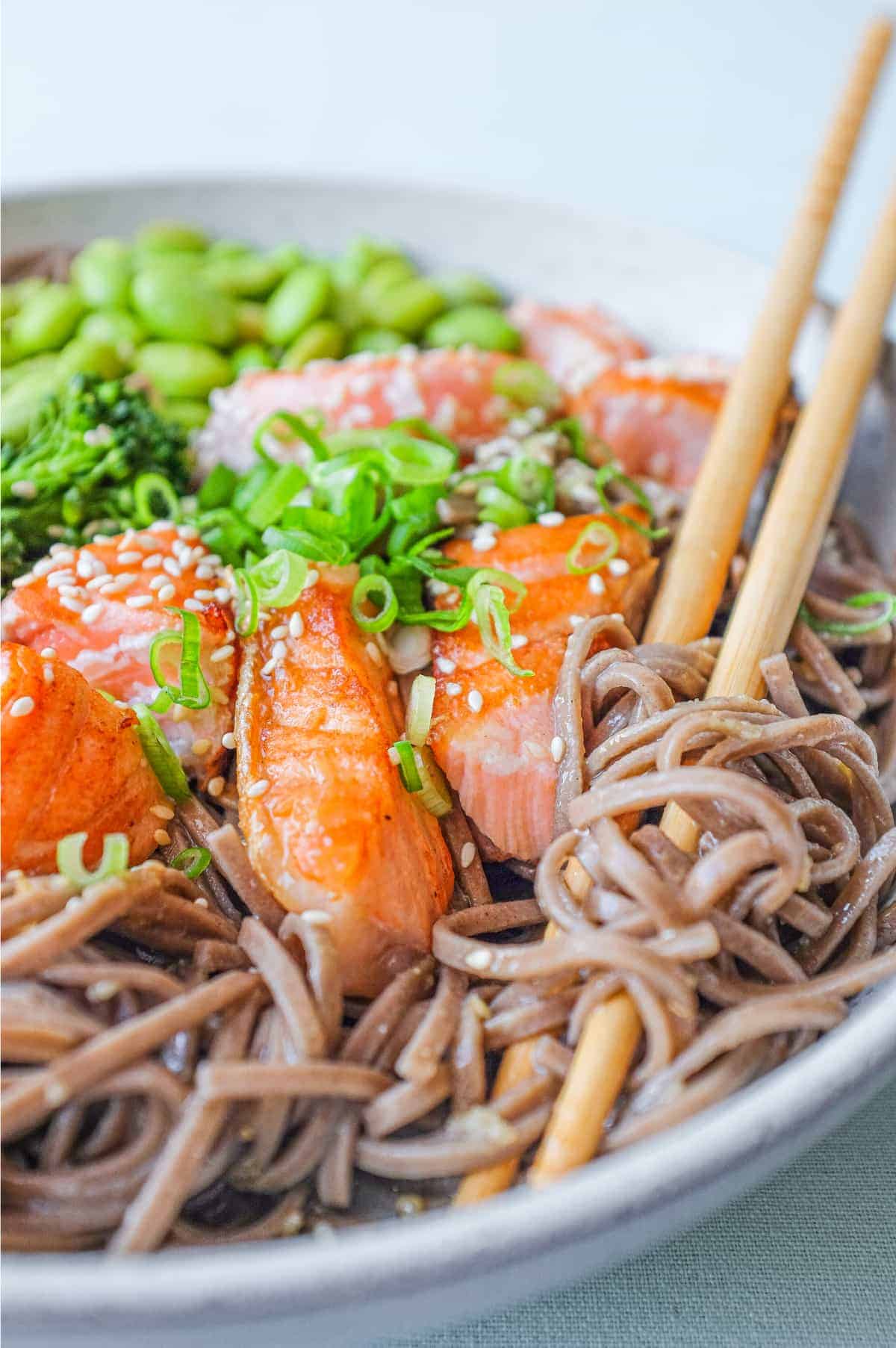 Grilled Miso-Marinated Salmon with Soba Noodle Salad