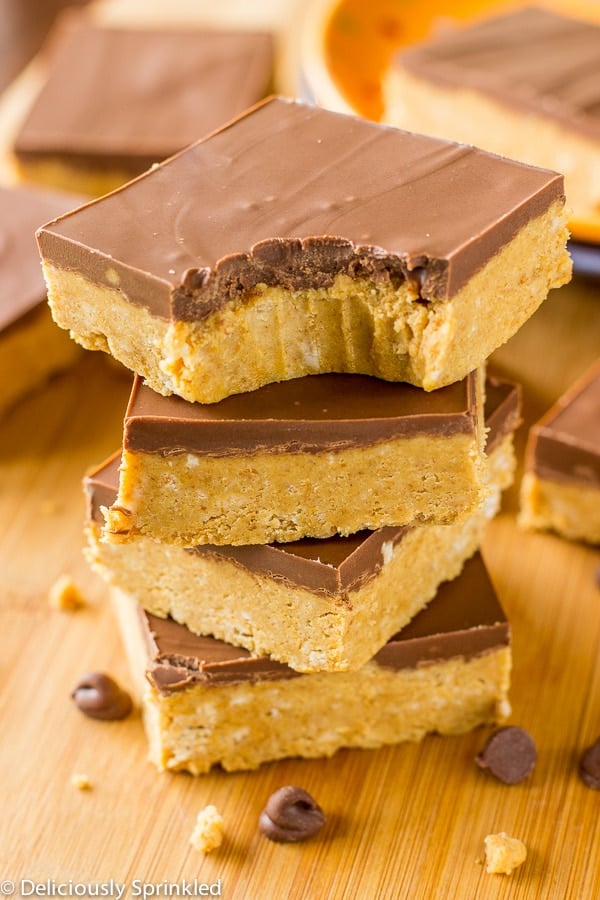 No-Bake Chocolate Peanut Butter Bar with Graham Crust