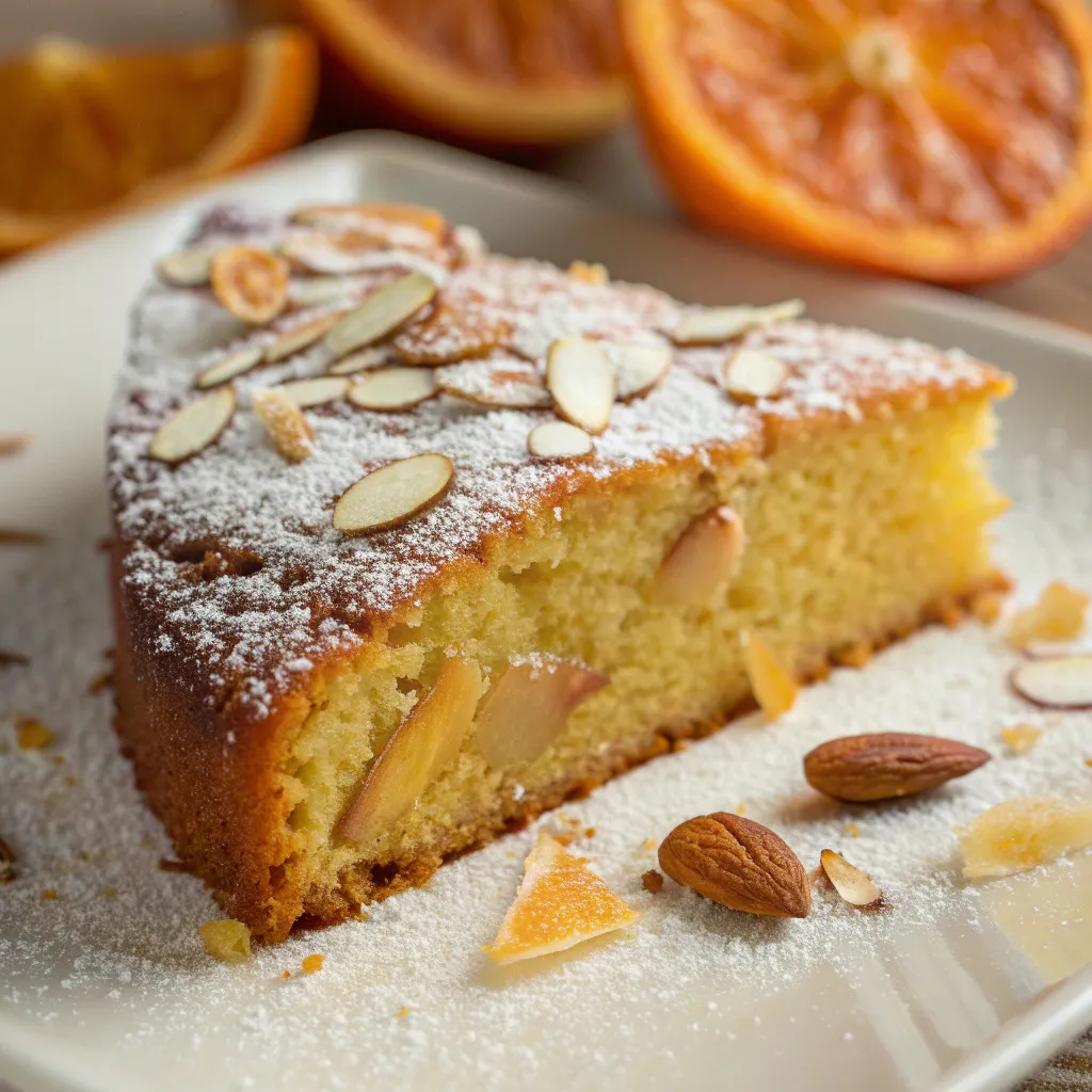 Olive Oil and Almond Sheet Cake with Orange Glaze