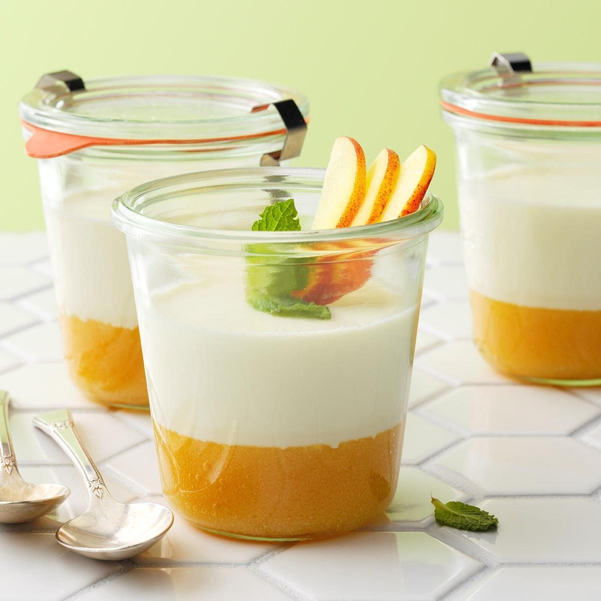 Summer Peach and Honey Panna Cotta