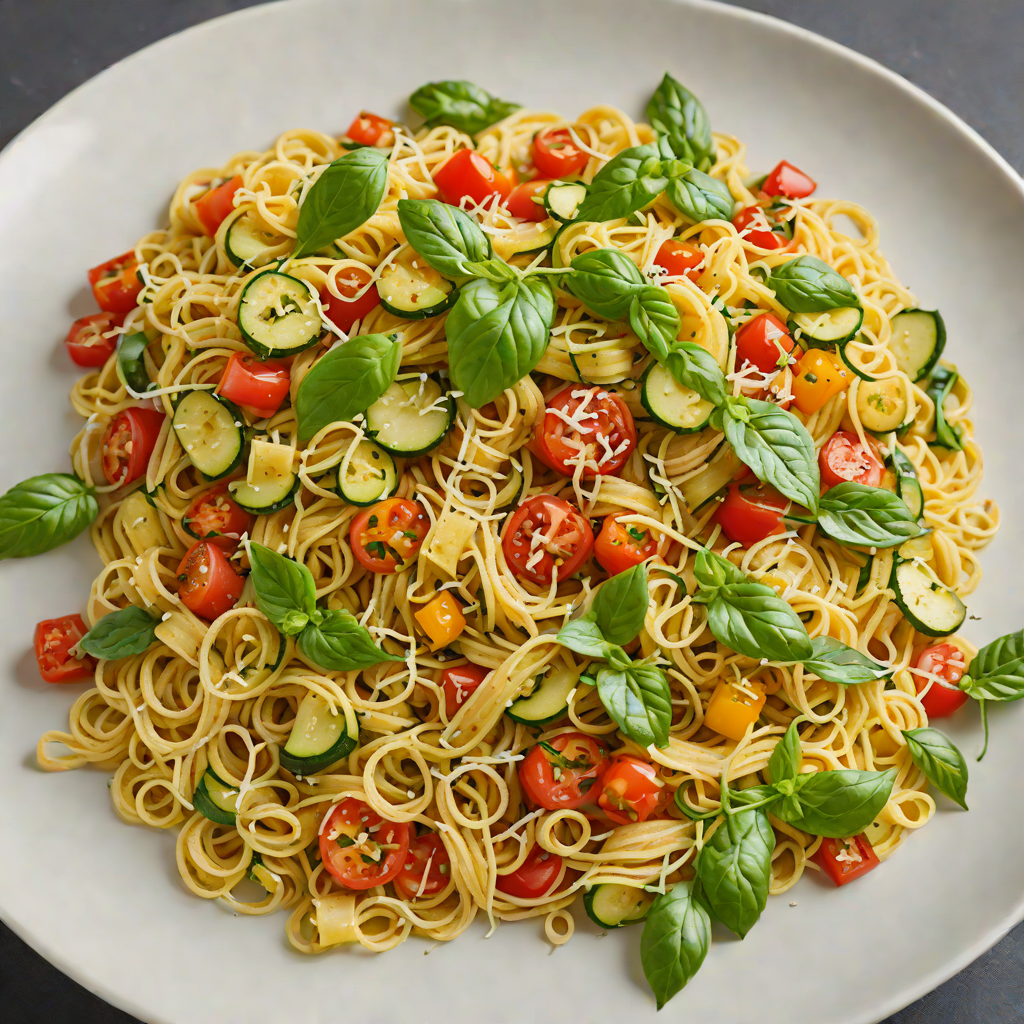 Sautéed Zucchini and Tomato Pasta with Garlic and Basil